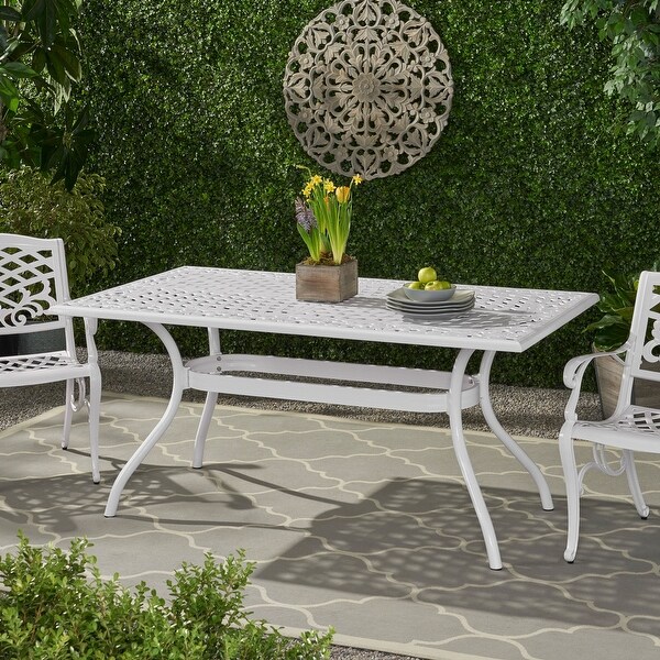 Beautiful Outdoor Dining Table，Aluminum Rectangle and Patio Table