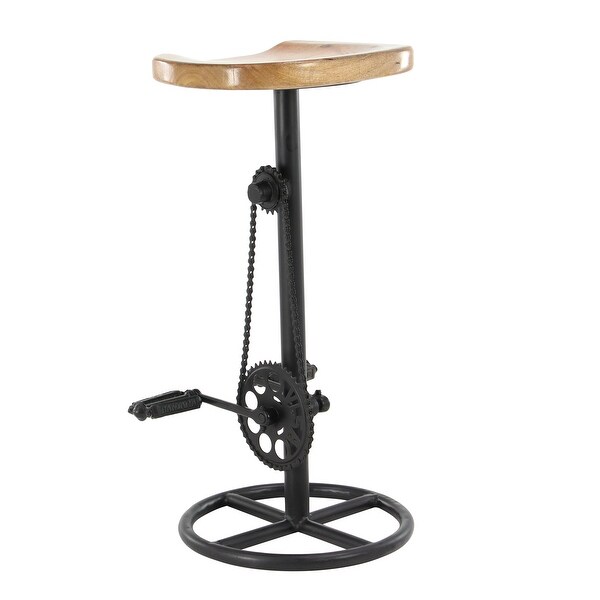 Brown Metal Industrial Bar Stool