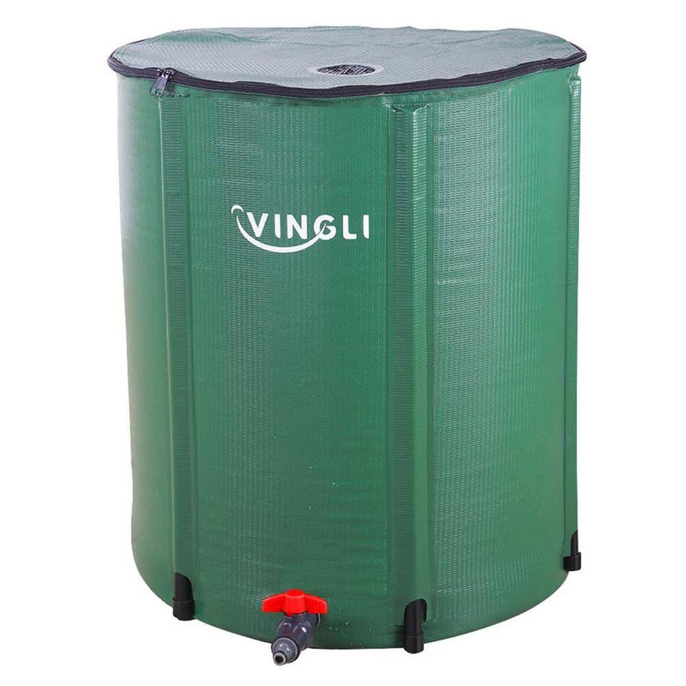 VINGLI 50 Gal. Collapsible Rain Barrel Portable Water Storage Tank Rainwater Collection HDG26000759