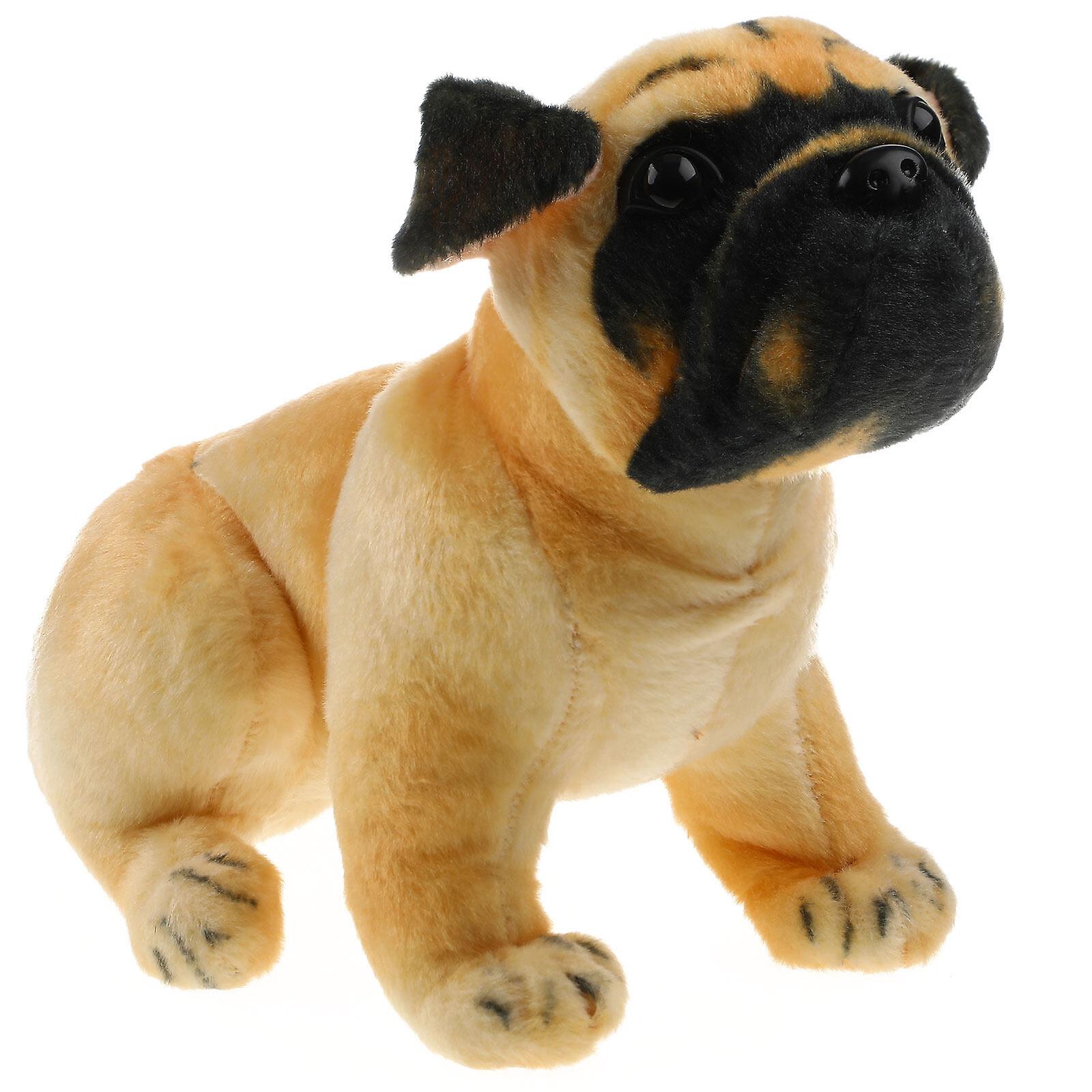 1pc Pug Stuffed Animal Plush Dog Lifelike Stuffed Animal Pug Dog Comfortable Plush Dog Kids Gift