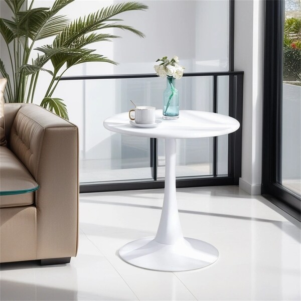 Modern 23.6'' Diameter Solid Metal Base Round End Table