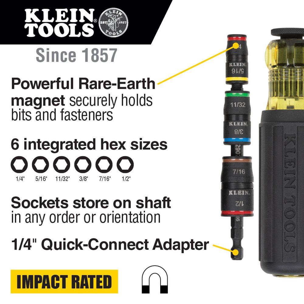 Klein Tools 32900 Klein Tools 7-in-1 Impact Flip Sockets