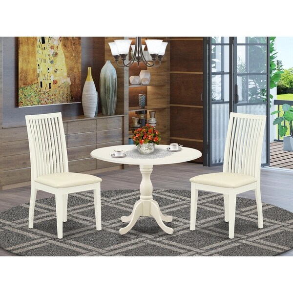 3-Piece Dining Room Table Set - A Dining Room Table and 2 Kitchen Chairs (Color and Seat's Type Options)