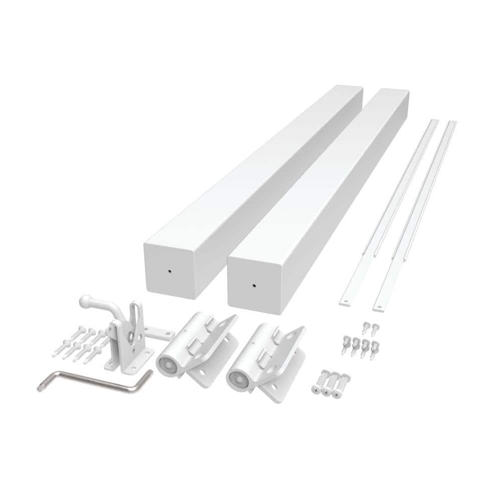 Barrette Outdoor Living VersaRail Cambridge 36 in. White Aluminum Gate Kit 73043066