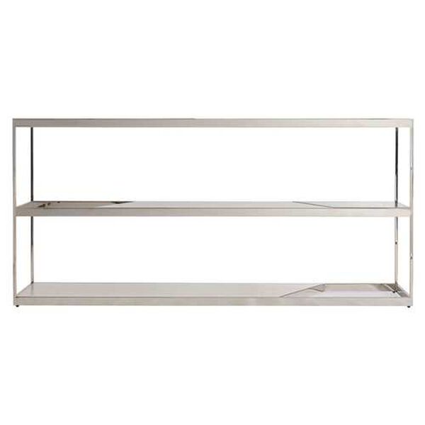 Maymont Stainless Steel and White Console Table