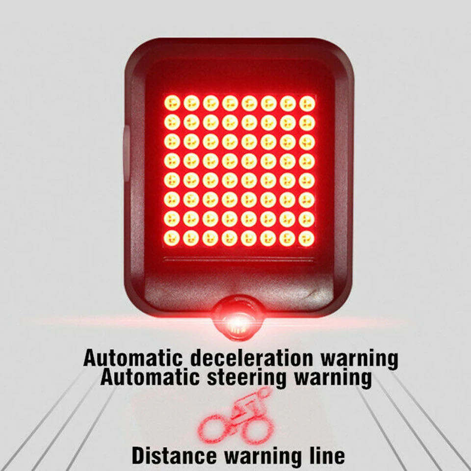 AT Usb Rechargeable Bike Tail Light 64 Led Wireless Remote Turn Signals Bicycle Rear Light Free Shipping Bike Tail Light