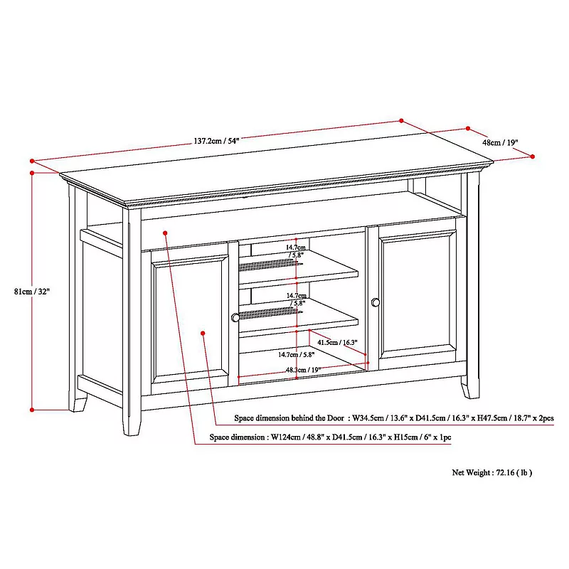 Simpli Home Amherst Tall TV Stand