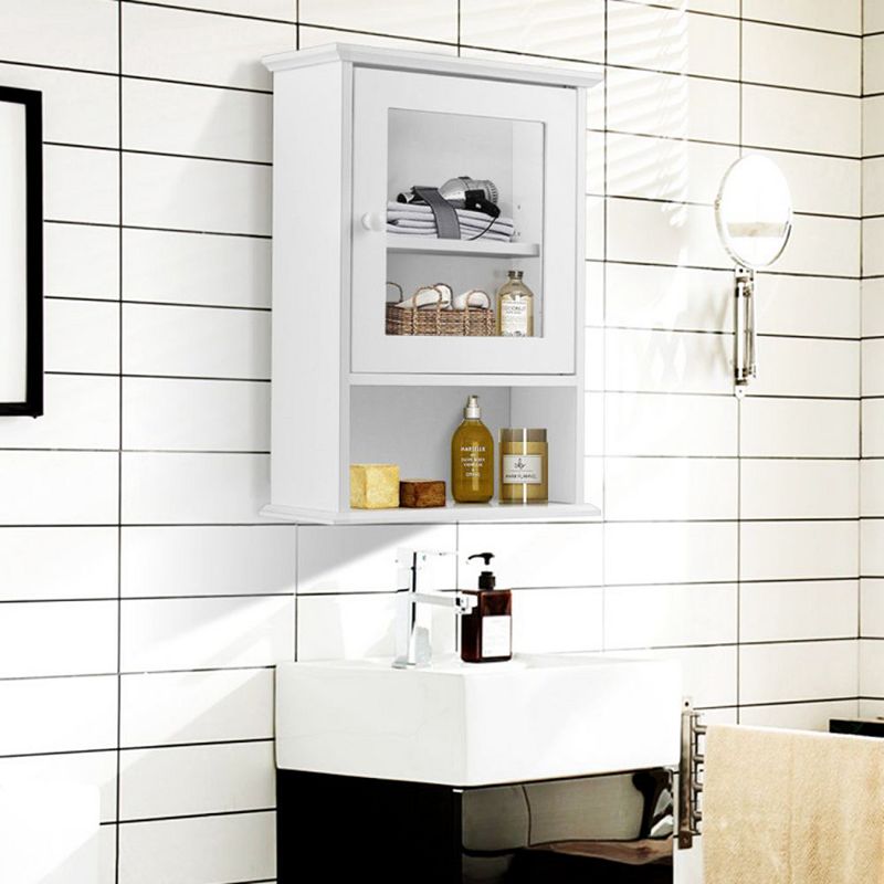 Hivago Bathroom Wall Mounted Adjustable Hanging Storage Medicine Cabinet