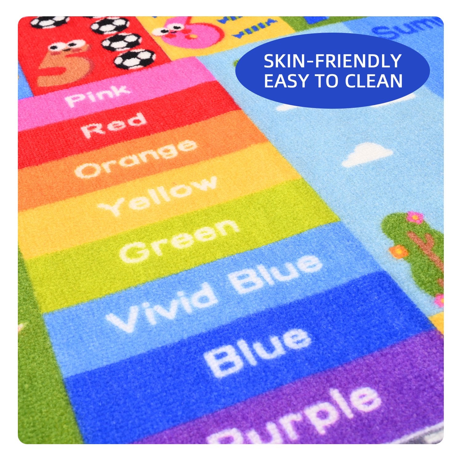 Homore Kids Learning Rugs Collection, Multicolor Kids Play Rugs ABC Numbers Shapes Educational Area Rug 35