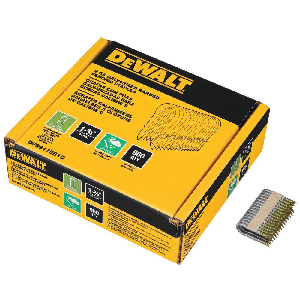 DW 1.75 in. x 9-Gauge Galvanized Barbed Paper Tape Fencing Staples (960 per Box) DFS9175B1G