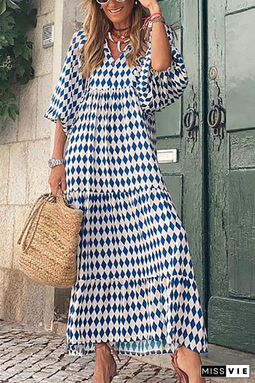 Fabulous Time Puff Sleeve Tiered Midi Dress