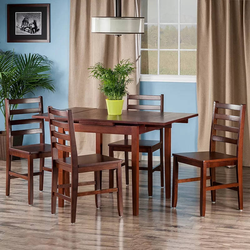 Winsome Pulman Extension Table and Ladder Back Chair 5-piece Set