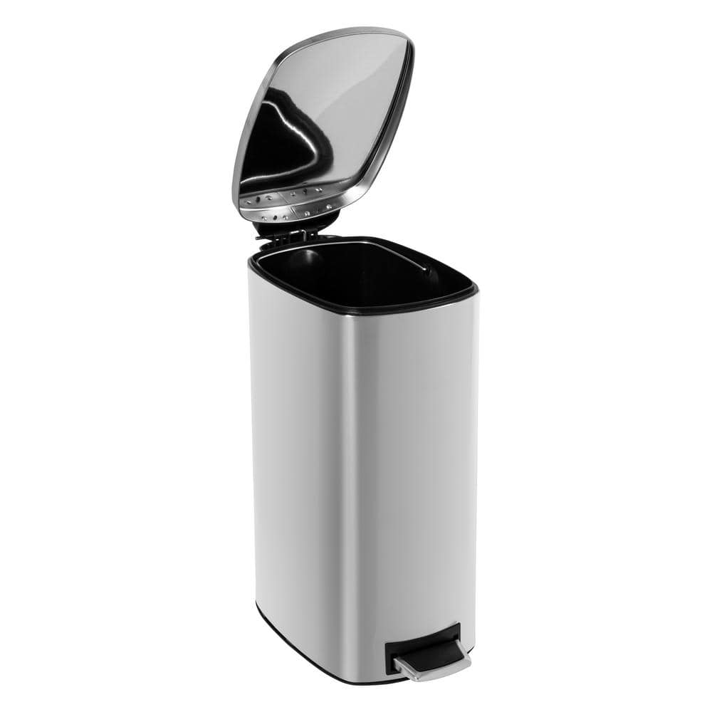 Honey-Can-Do 10.6 gal Slim Stainless Steel Step On Kitchen Trash Can (TRS-09333)