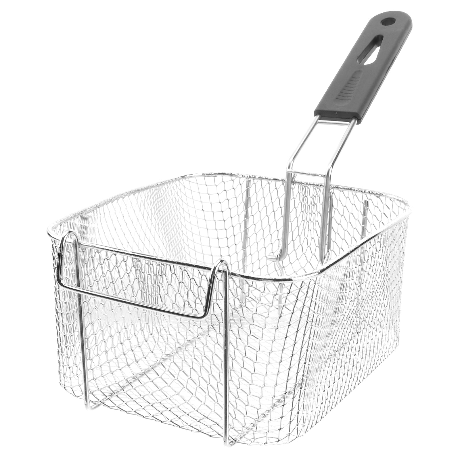 Stainless Steel Deep Fry Basket Wire Mesh Strainer with  Long Handle Frying Cooking Tool Food Presentation Tableware (Silver)