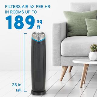 GermGuardian 28 in. 4-in-1 Air Purifier with True HEPA filter for Medium Rooms up to 179 Sq Ft Black AC5000B