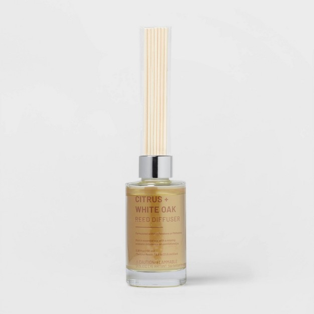 100ml Glass Reed Diffuser Citrus amp White Oak Yellow