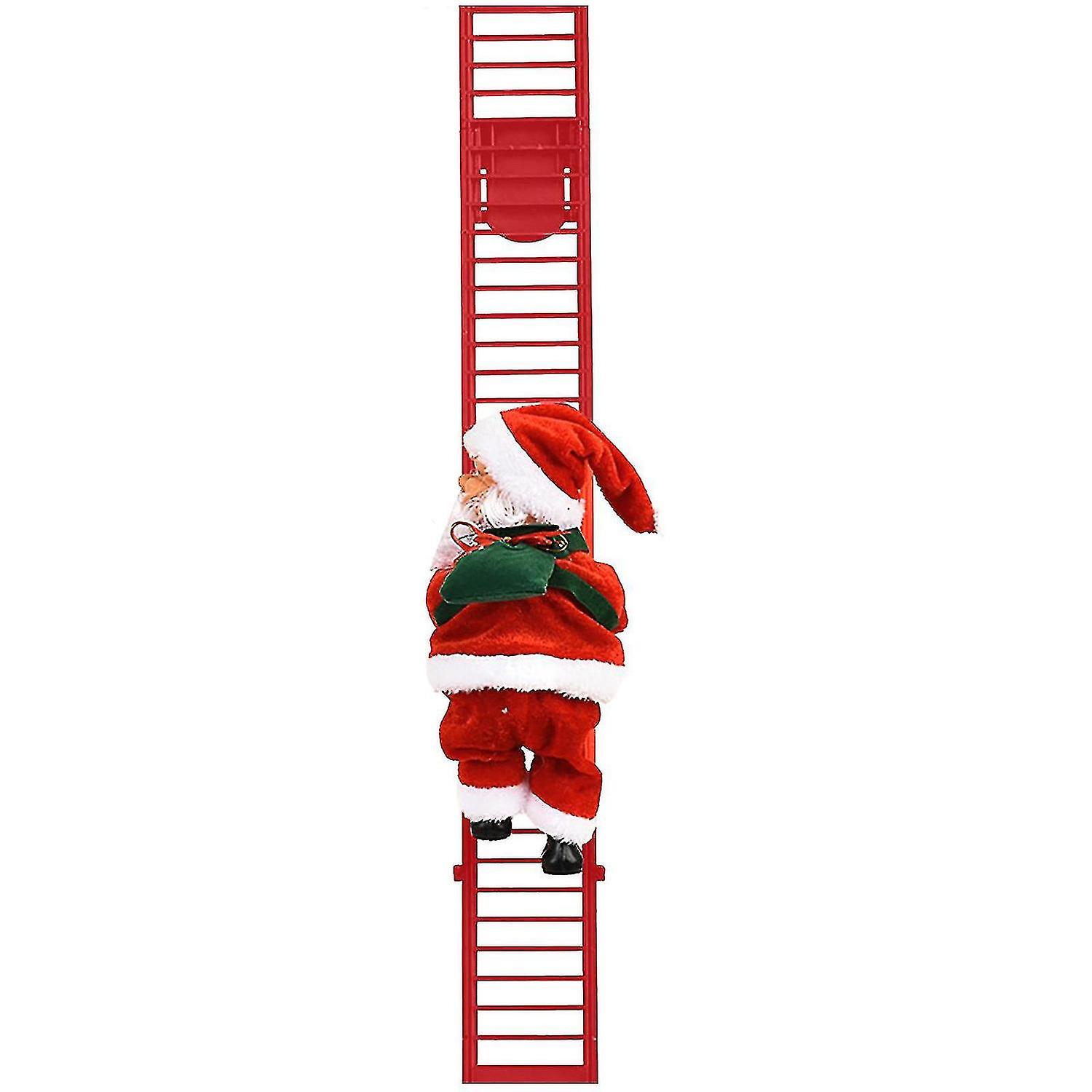 Electric Climbing Ladder Santa Claus Doll Party Music Figurine Decor Gift Toy