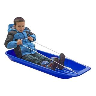 Lucky Bums Kids 48 in. Plastic Snow Toboggan Sled with Pull Rope Blue (2-Pack) 2 x 109.48BL