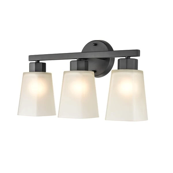 Millennium Lighting Coley 2 or 3 Light Vanity Fixture in Brushed Nickel or Matte Black with Frosted Glass Shades