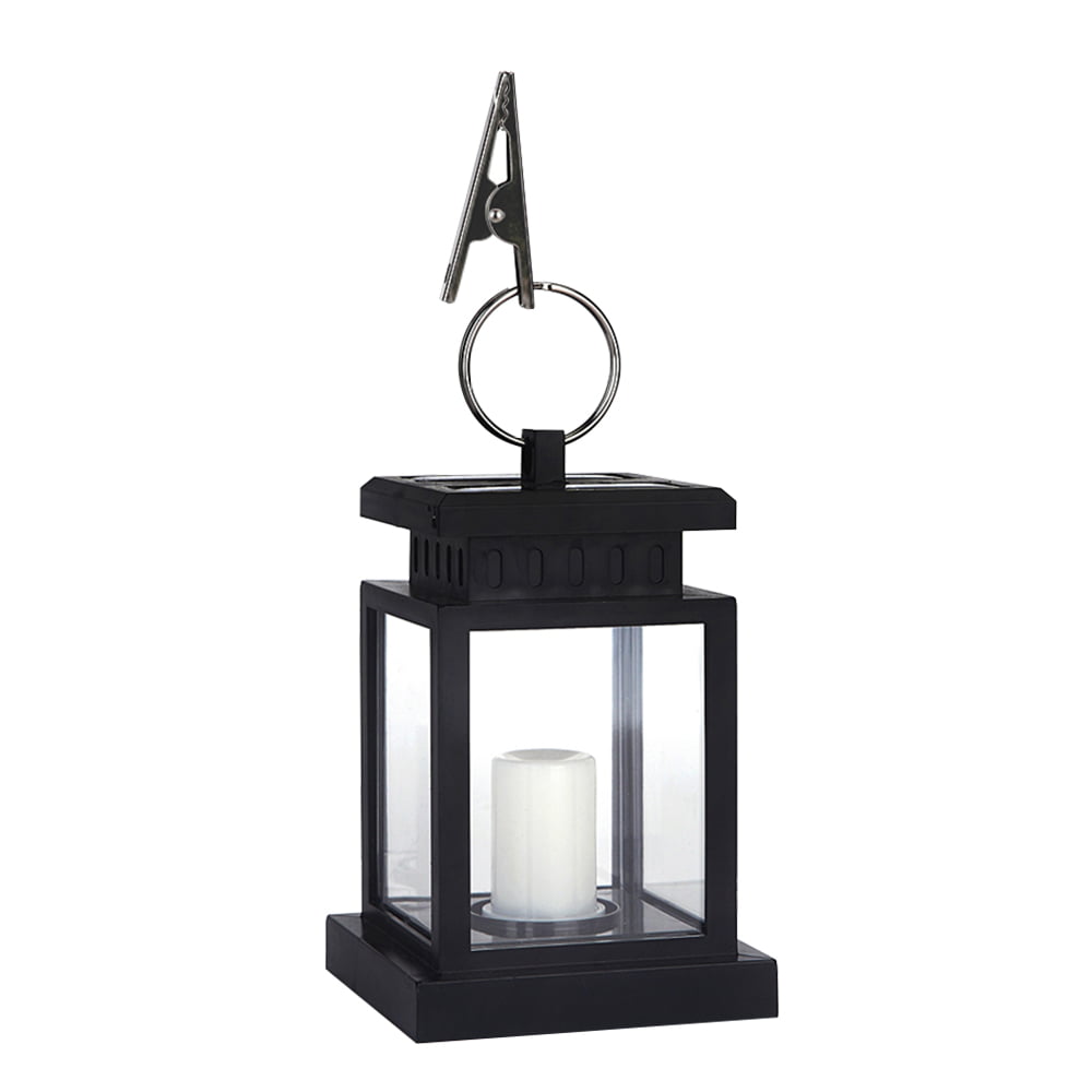 LED Outdoor Solar Hanging Lantern ， Garden Patio Yard Landscape Lights， Warm White， Auto on and off，Black