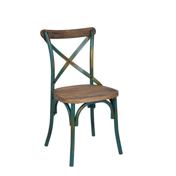 Zaire Antique Turqoise and Walnut Dining Chair