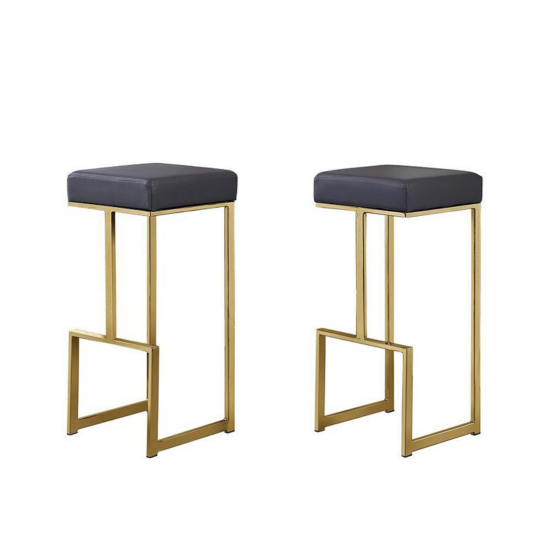 Best Master Furniture Dorrington Faux Leather Backless Bar Stool