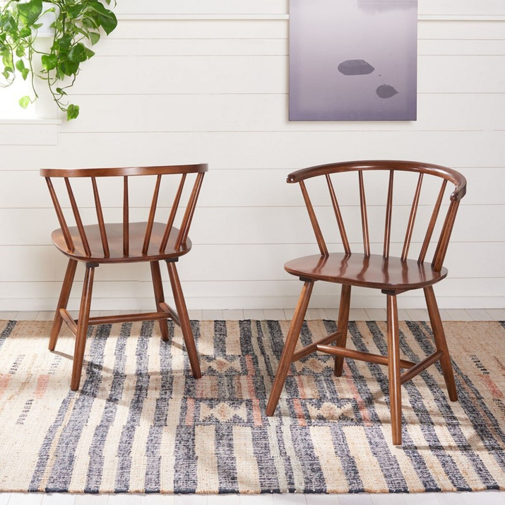 Price Dining Chair set of 2 Walnut   Midcentury   Dining Chairs   by Peachtree Fine Furniture  Houzz