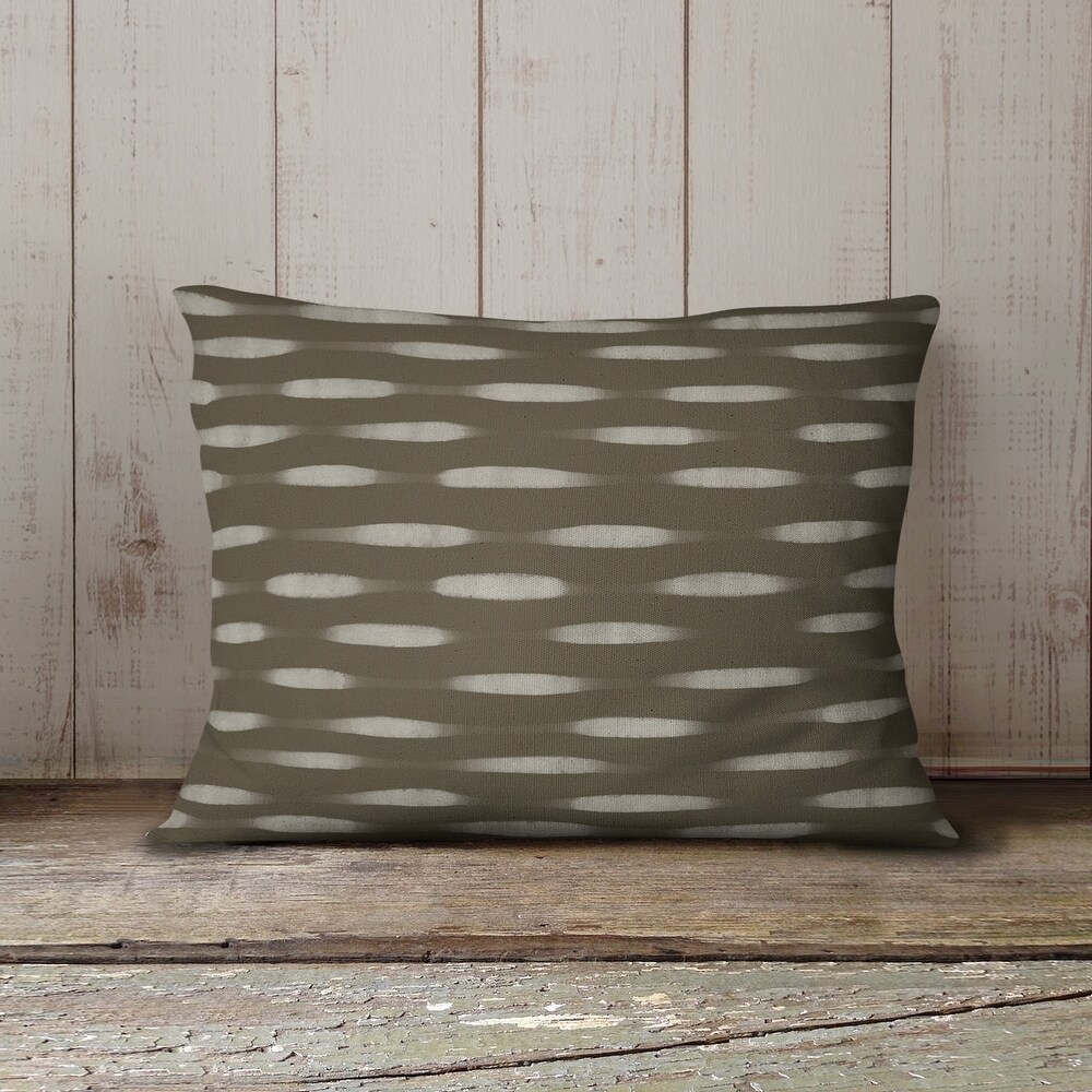 UNA BROWN IndoorOutdoor Lumbar Pillow By Kavka Designs