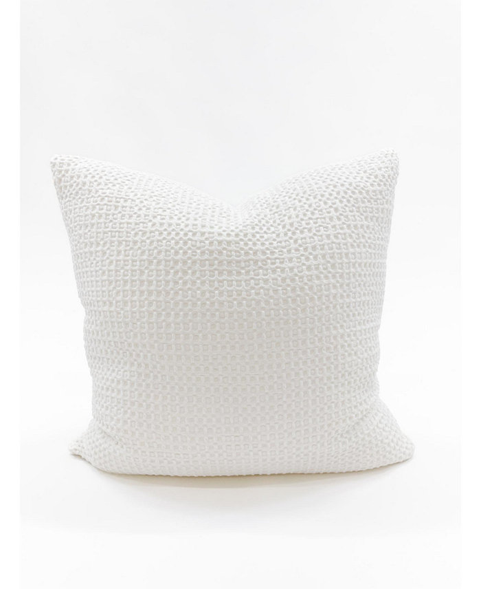 Anaya Home White 20x20 Down Cotton Waffle Weave Pillow