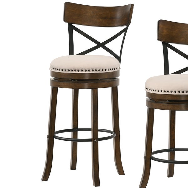 Furniture of America Heidi Modern Farmhouse Swivel Barstools Set of 2