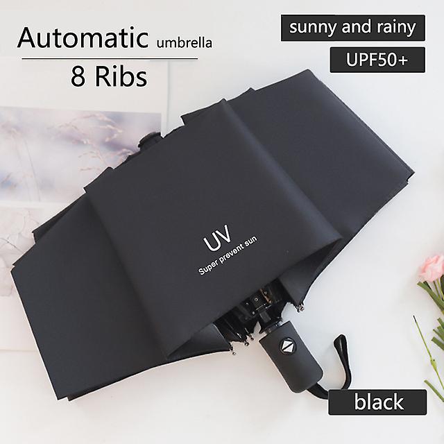 Umbrella Automatic Uv Sunscreen Anti-uv Rain Parasol Designer Folding Three-fold 8 Ribs 10 Ribs Fashion Umbrellas