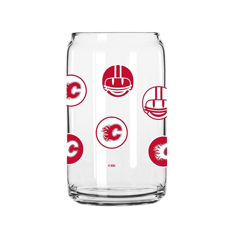 Calgary Flames 16oz. Smiley Can Glass