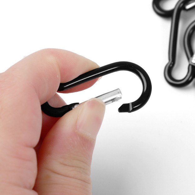 Unique Bargains Travel Camping Hiking Aluminum Clip Hook D ring Keychain Carabiner 10 Pcs Black