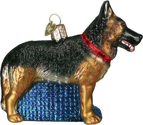 Old World Christmas German Shepherd Glass Tree Ornament