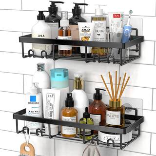 Cubilan Wall Mount Rust Resistant Shower Caddy Shelf Organizer Rack in Black (2 Pack) B09MFDXZHJ