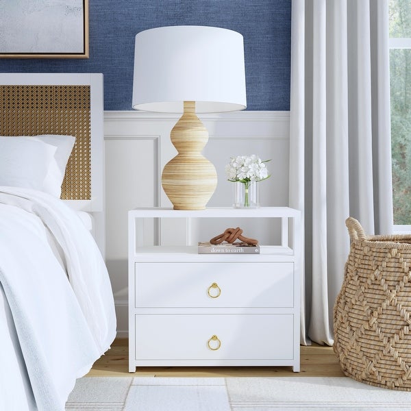 Lark 2-Drawer Wide Nightstand - - 36499783