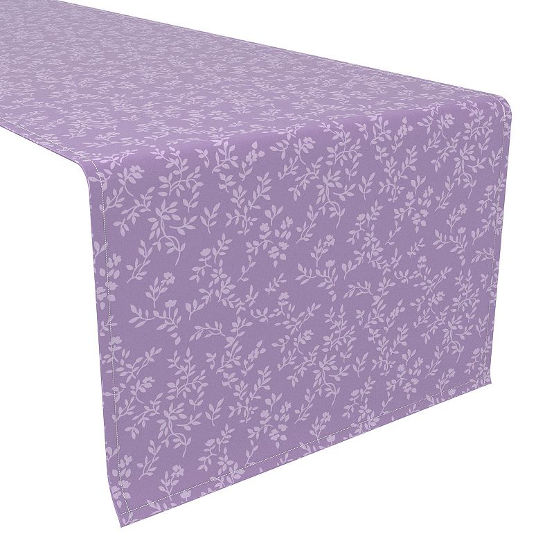 Table Runner， 100% Cotton， 16x108， Purple Vines