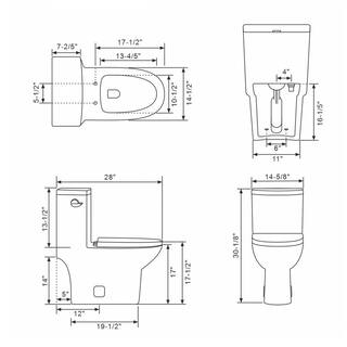 12 in. Rough-In 1-piece 1.281.1 GPF Single Flush Elongated Toilet in White Seat Included AL102MTPB