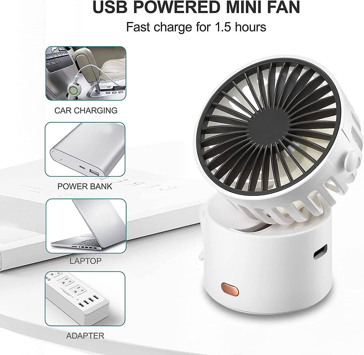 Mini Portable Personal Fan Small Portable Usb Rechargeable Battery Operated Hand Fan， Small Pocket Fans For Girls Boys Women Outdoor Travel Office Gif