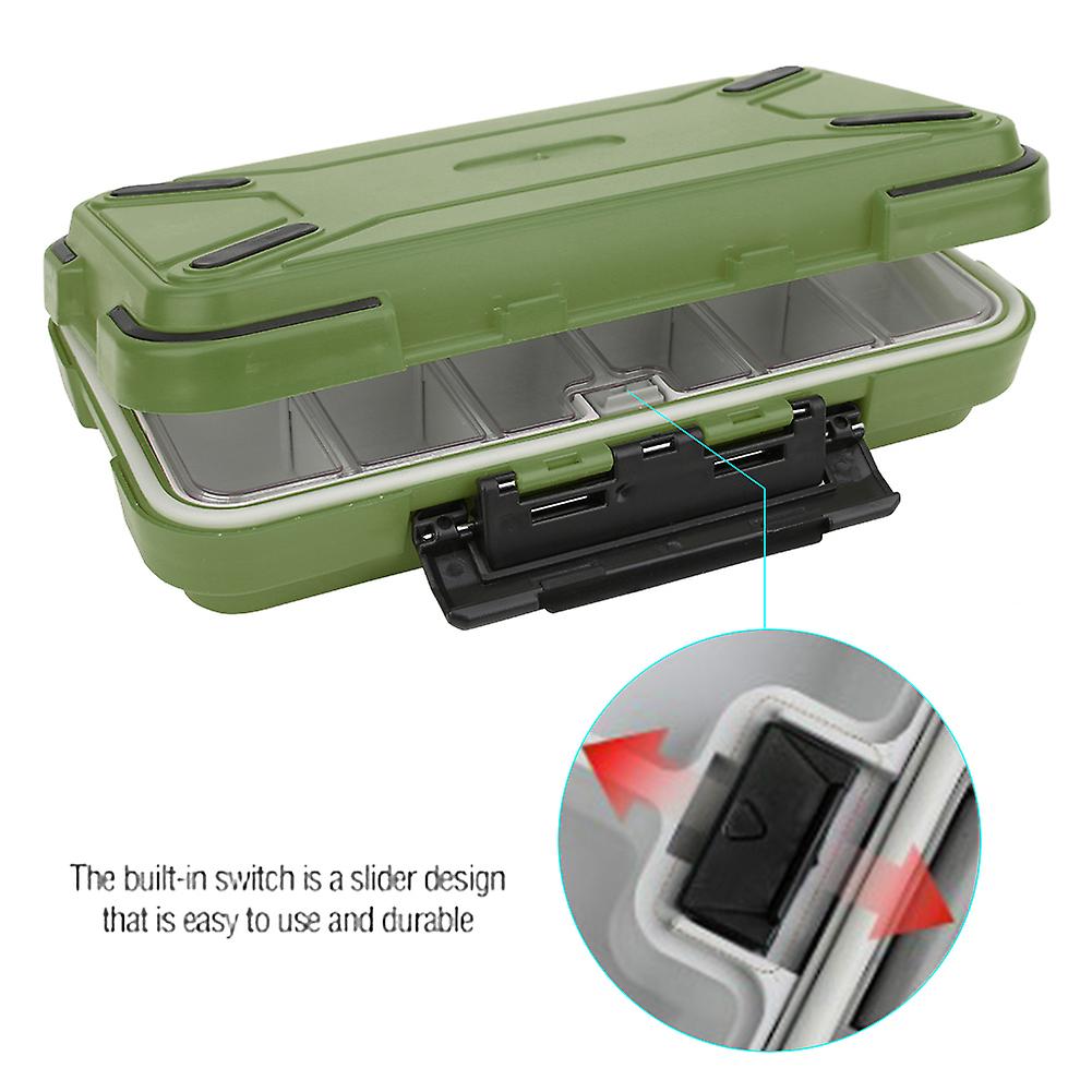 Abs Waterproof Fishing Tackle Box Bait Lure Hooks Storage Case Organizer Container Accessoryc Green