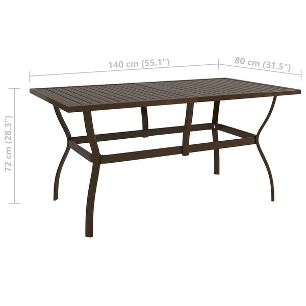 vidaXL Patio Table Brown 55.1