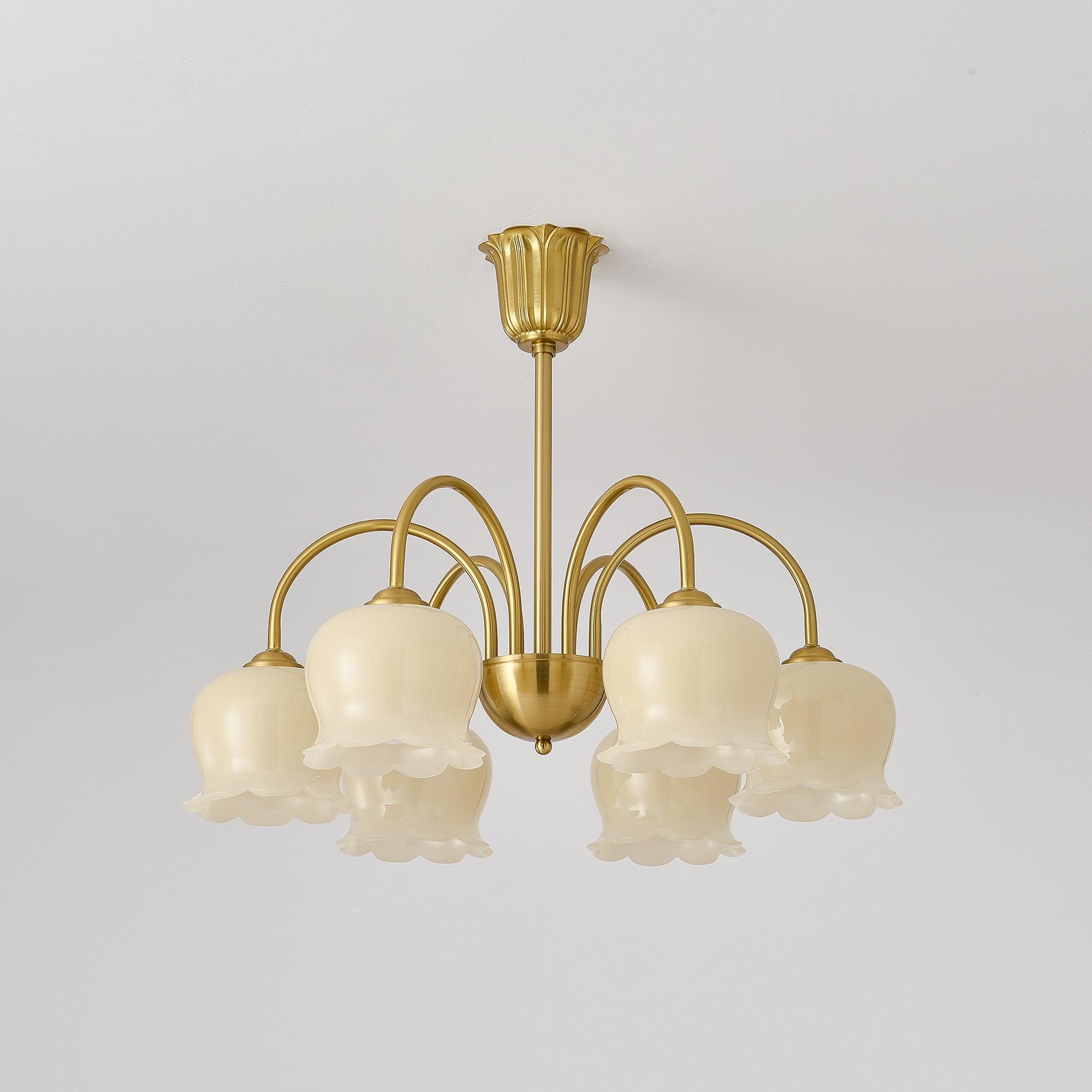 Orchids Brass Chandelier