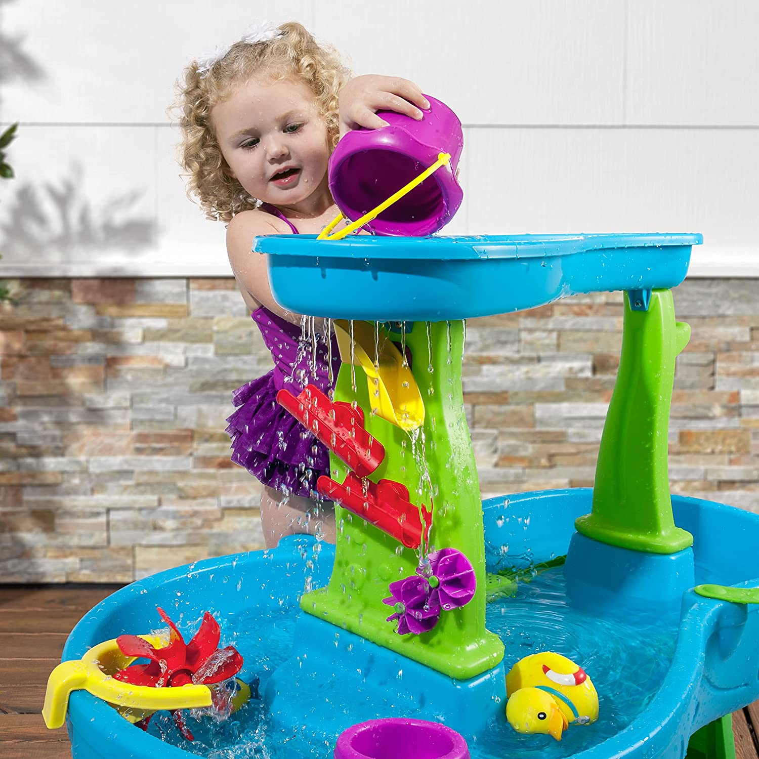 Step2 Rain Showers Splash Pond Water Table with 13-Pc Accessory Set