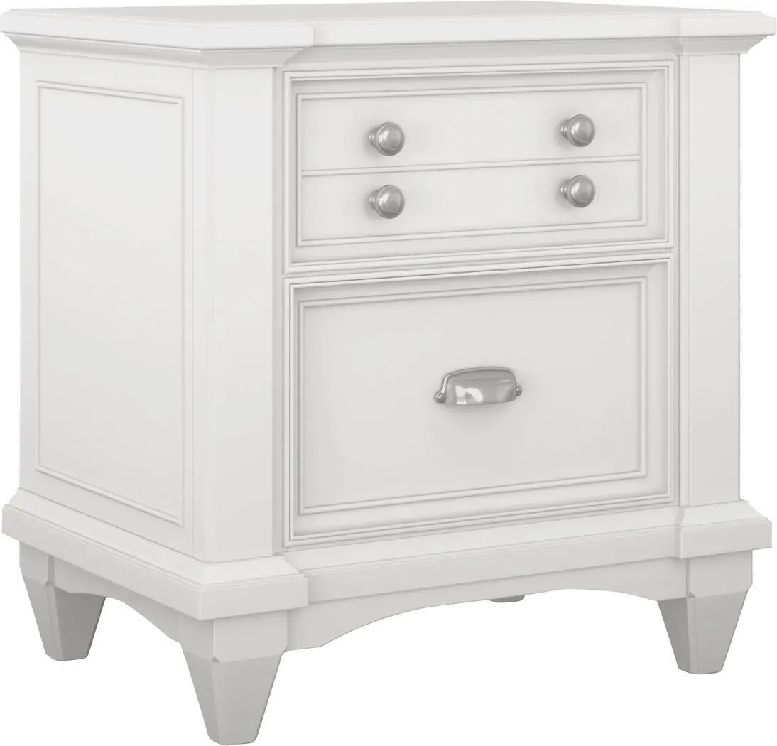 Harbor Hut White Youth Nightstand