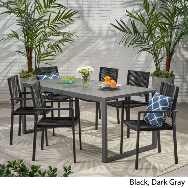 Blan 6seater Aluminum Dining Set by Christopher Knight Home