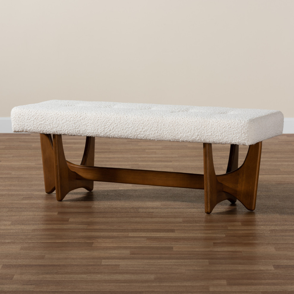 Dahlia Cream Boucle Fabric Collection   Transitional   Upholstered Benches   by Baxton Studio  Houzz