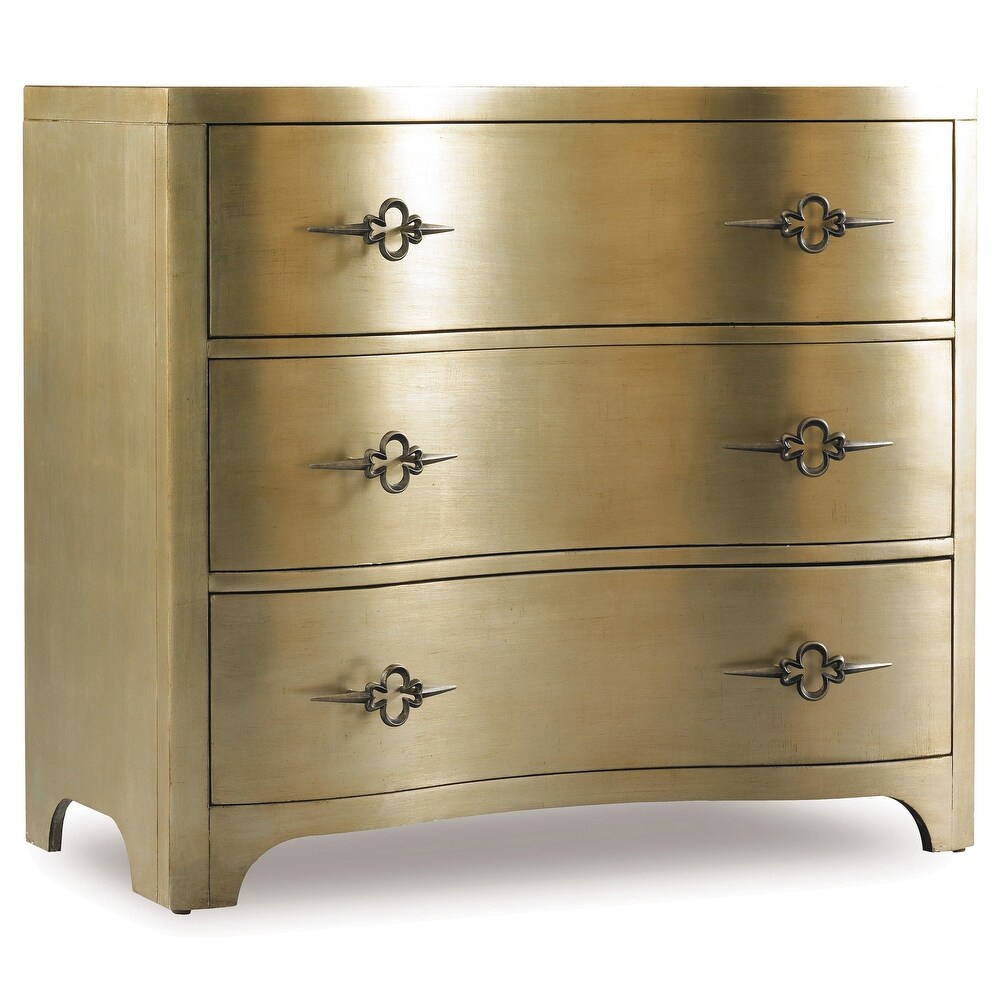 Sanctuary Three Drawer Shaped Front Gold Chest