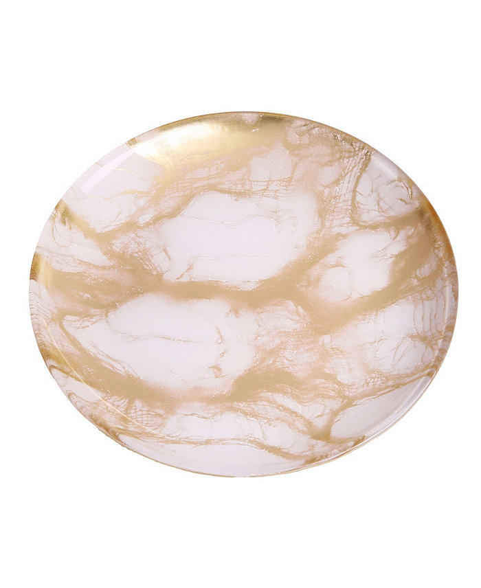 Classic Touch Set of 4 Marble 6.5 Salad Plates