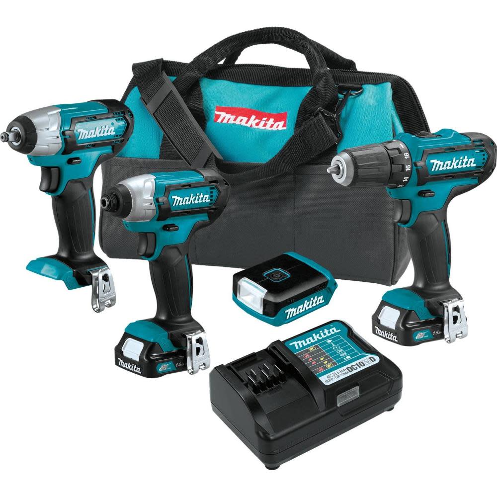 Makita 12V Max CXT Lithium-Ion Cordless 4-Pc. Combo Kit (1.5Ah) CT410 from Makita