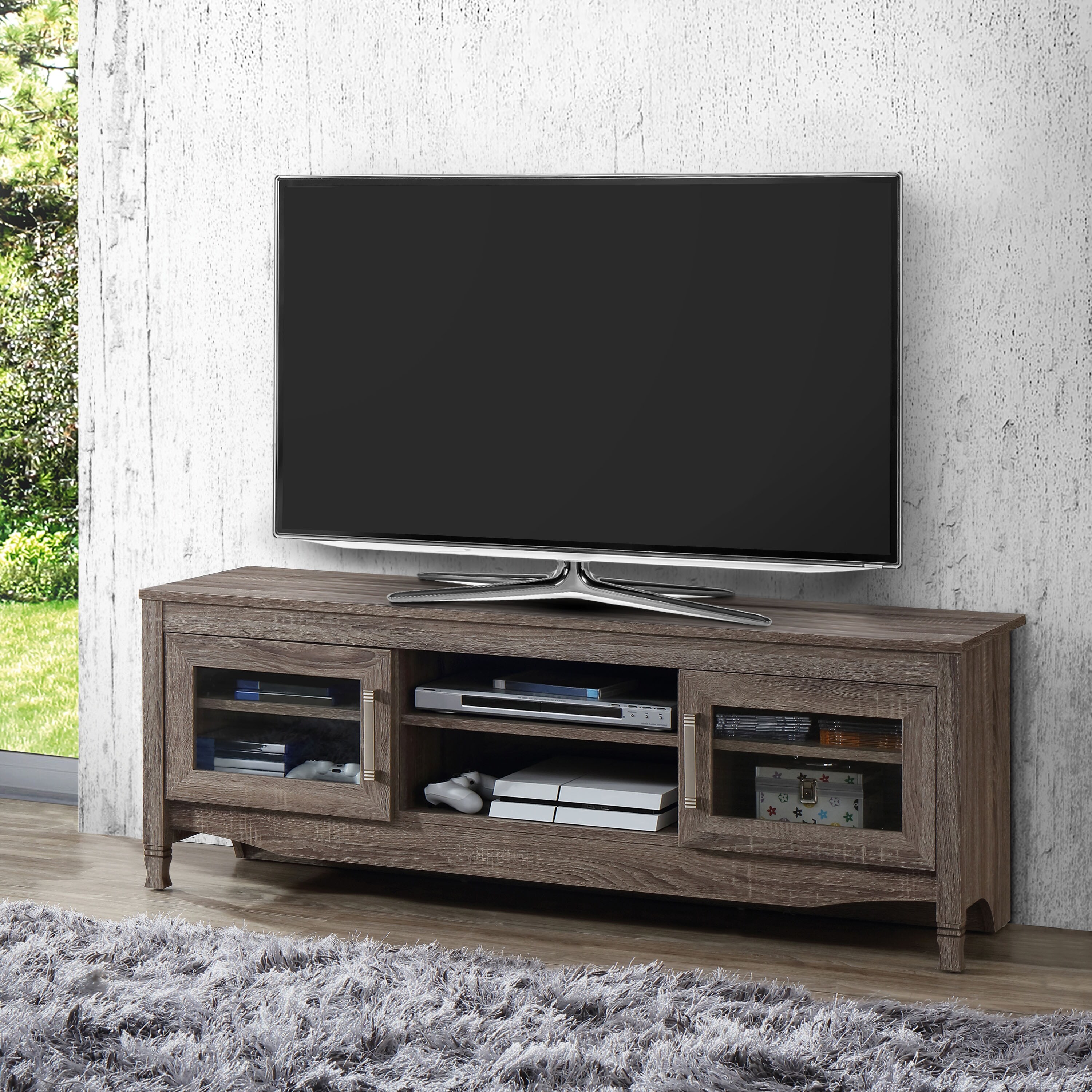 Driftwood TV Stand，Grey